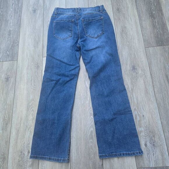 Curve Appeal high rise kick flare ankle blue stretch jeans size 4/27 - Picture 2 of 9